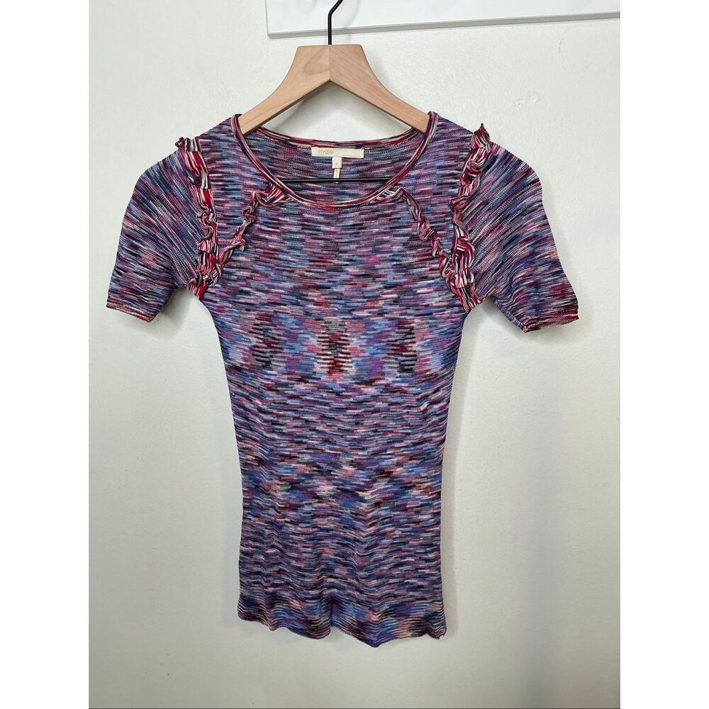 Maje Knit Ruffle Top - Picture 2 of 6